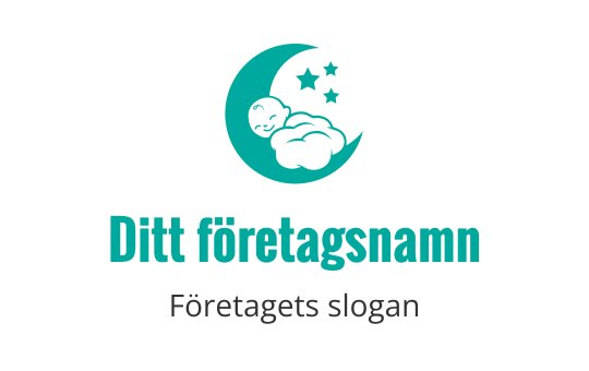 Lekfull bebis i en halvmåne logo design med stjärnor