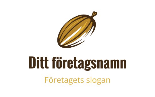 Elegant kakaoböna logo design i guld- och bruna nyanser
