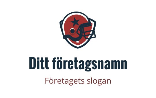 Fet logotypdesign med en fotbollshjälm inom en sköldform