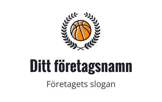 Fet basketlogo med lagerblad och orange detaljer