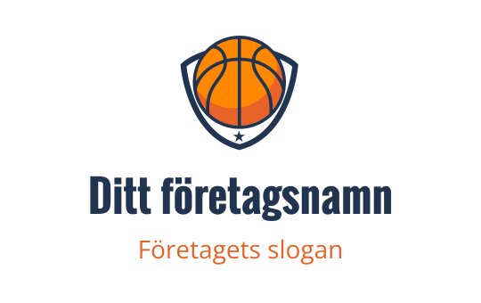 Tydlig basketlogo med en orange boll och sköldform