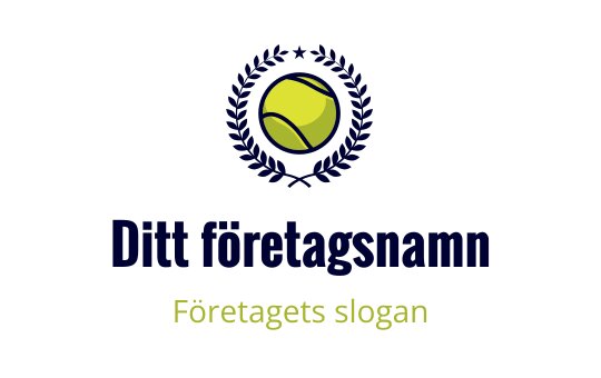 Modern tennis logotyp med en gul boll och lagerkrans