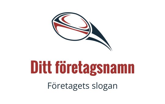Dynamisk logotypdesign med en stiliserad röd och svart oval form