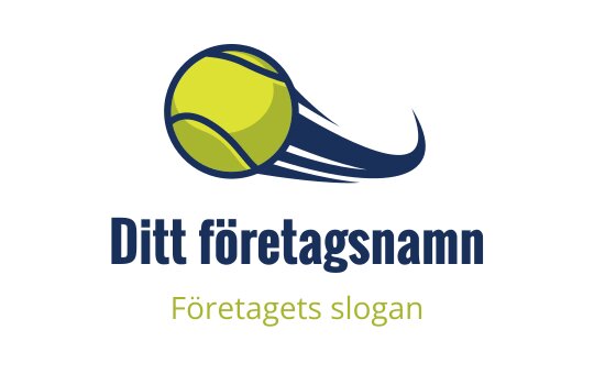 Dynamisk tennisboll logo design med rörelselinjer i blått och gult