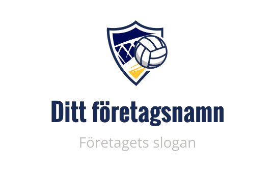 Sköldlogo med en volleyboll och blå accenter