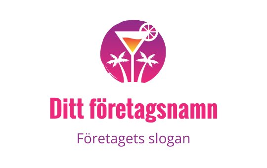 Vibrant cocktail logo med palmer och solnedgångsfärger