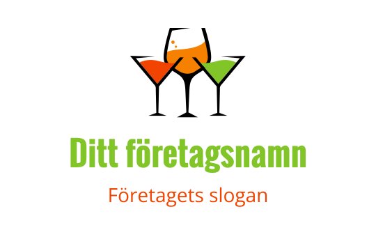Färgglad logotypdesign med abstrakta former i orange och grönt