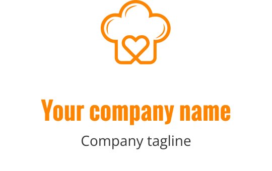 Lekfull kockhatt logo design med ett hjärta i mitten