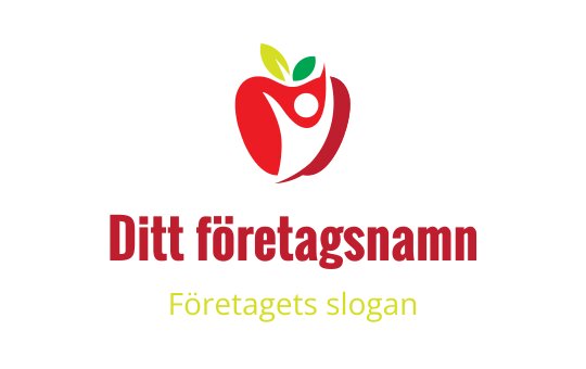 Vibrant äpple logo design med en mänsklig figur och gröna blad