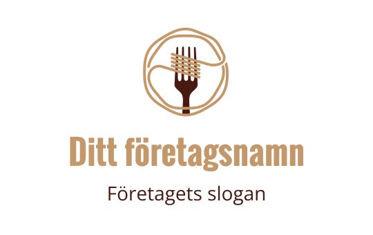 Kreativ logotypdesign med en gaffel som är sammanflätad i en cirkulär linje
