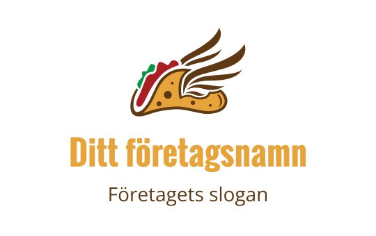 Lekfull taco logotypdesign med vingar och livliga pålägg