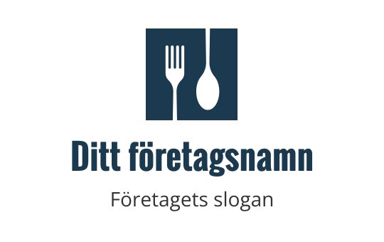 Modern logotypdesign med en gaffel och sked i en kvadrat