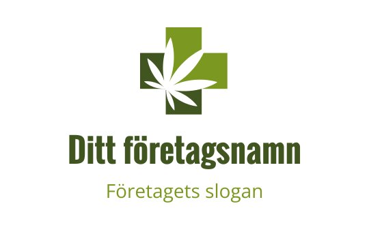 Modern grön logotypdesign med ett blad och korssymbol