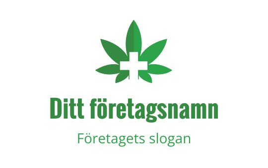 Grön bladlogo med ett korssymbol i mitten