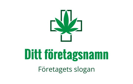 Grön bladlogo med en medicinsk korsbakgrund