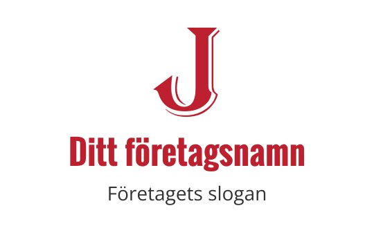 Fet röd bokstav J logotypdesign med ett krok-element