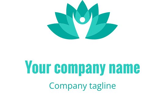 Elegant teal lotusblomma logo design med rundade kronblad