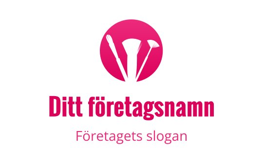 Fet rosa logotypdesign med bestick i en cirkulär form