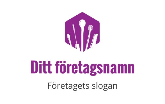 Modern lila logotypdesign med en stiliserad silhuett av kostym och slips