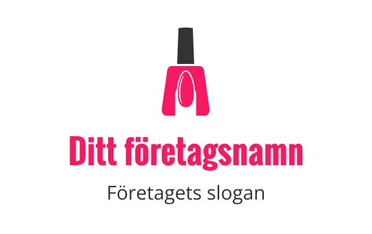 Stilren rosa nagellack logo design med en elegant flasksilhuett