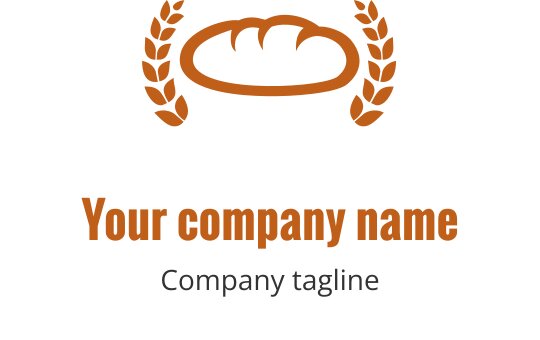 Rustik brun logotypdesign med en stiliserad brödlimpa