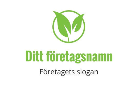 Modern grön logotypdesign med två blad inom en cirkulär kontur