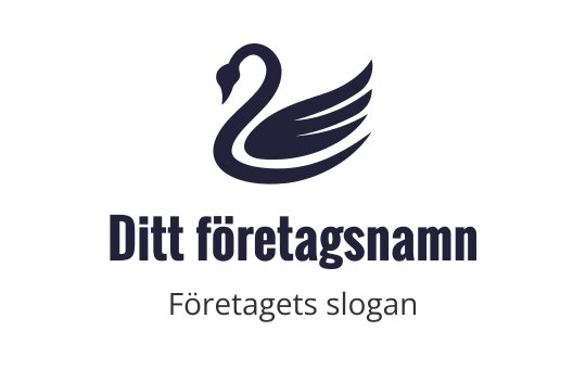 Elegant svanlogo med flödande vingar i mörkblått