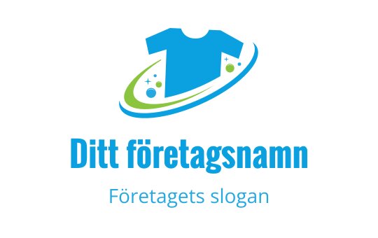 Färgglad logotypdesign med en t-shirt och virvlande element
