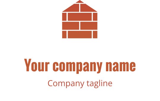 Logotypdesign för tegelhus med en varm röd färgskala