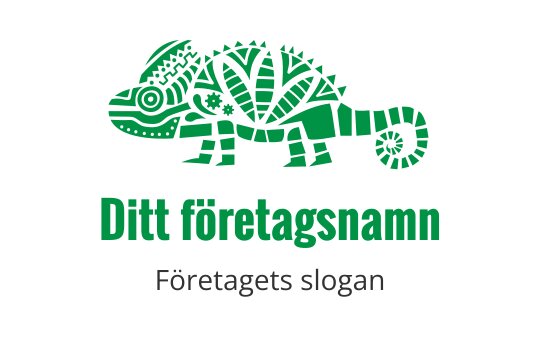 Kreativ kameleont logo design med intrikata bladmönster i grönt