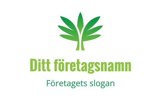 Modern logotypdesign med gröna blad och lager av lövverk