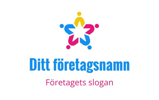 Färgglad stjärnlogo med sammanlänkade figurer i livliga nyanser