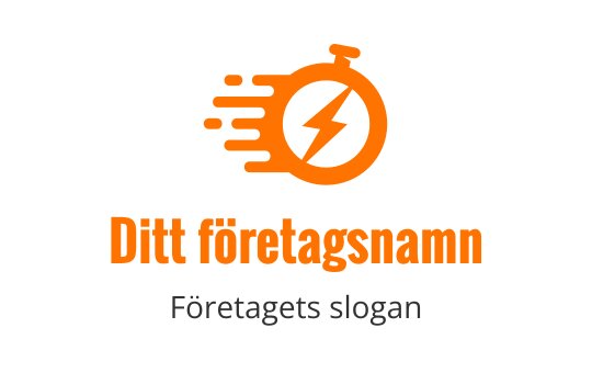 Dynamisk orange stoppur logo design med ett blixt-element