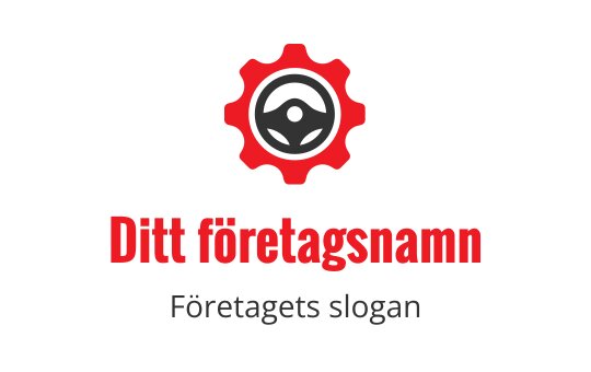 Tydlig gear logo design med ett ratt i mitten