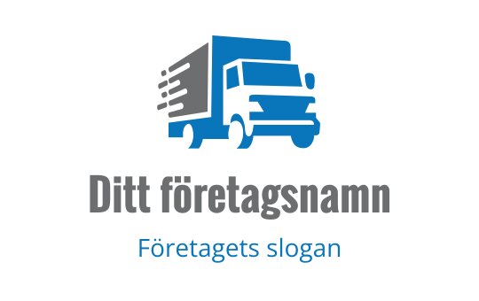 Fet blå leveransbil logo design med dynamiska rörelselinjer