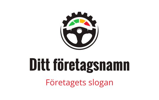 Modern logotypdesign med ett ratt- och växelmönster
