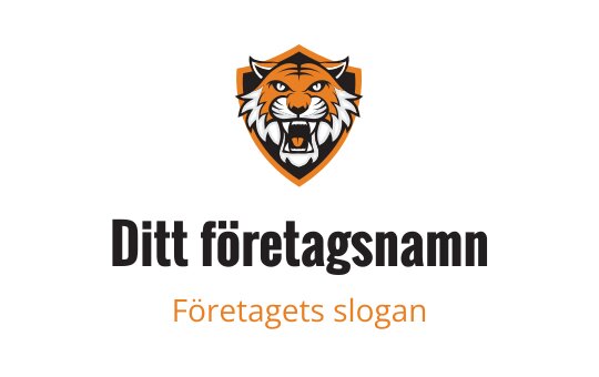 Guld- och svart tigerlogotyp med vita detaljer, som representerar tigerindustrin.