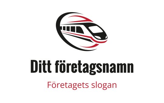 Snyggt tåg logotypdesign med dynamiska röda accenter och moderna linjer