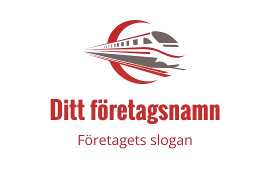 Dynamisk tåglogo med röda och grå element