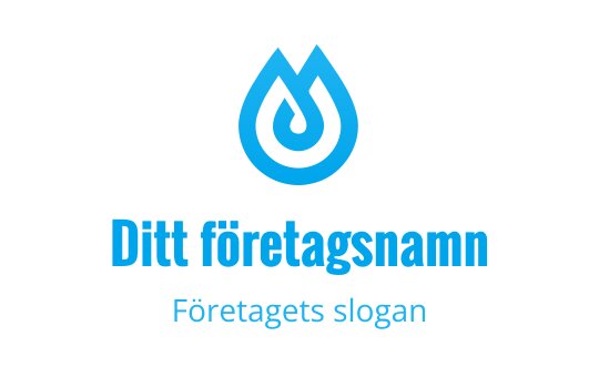 Modern blå dropplogo med ett cirkulärt virvelformat element