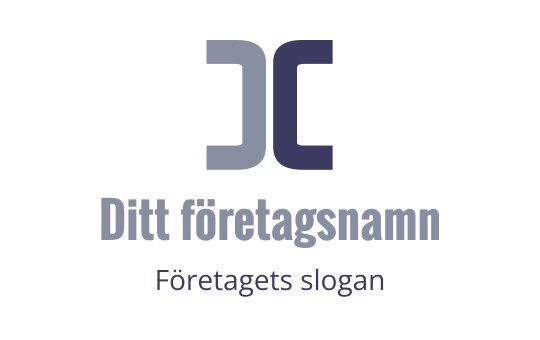 Modern logotypdesign med sammanflätade bokstäver i blått och grått