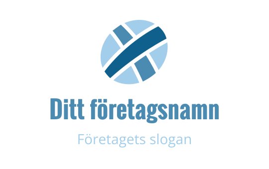 Modern blå och ljusblå cirkulär logotypdesign med korsande linjer