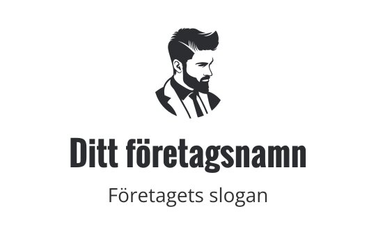 Stilren logotypdesign med en silhuett av en man i kostym