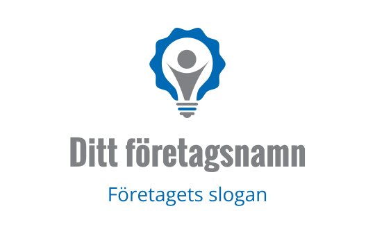 Kreativ logo design av en glödlampa med mänsklig figur och kugghjul