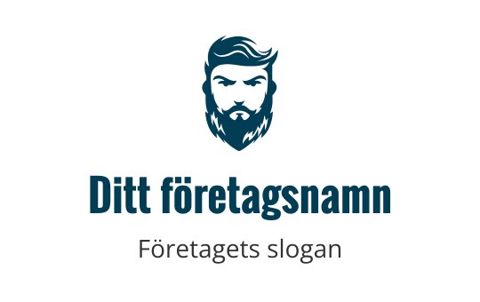 Fet logotypdesign med ett stiliserat skäggigt ansikte i teal