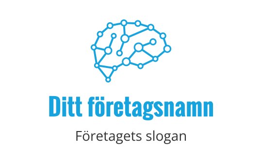 Modern blå hjärnlogo med sammanlänkade noder och linjer