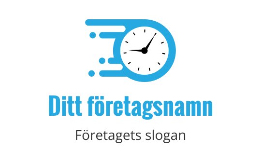 Dynamisk blå logotypdesign med en cirkulär form och rörelselinjer