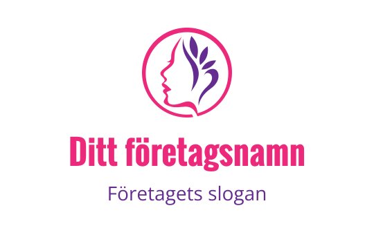 Elegant logotypdesign med en profilsilhuett och blommiga inslag