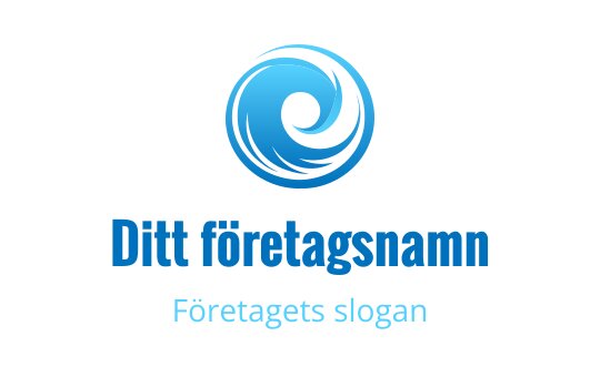 Virvlande blå våg logo design med en modern estetik
