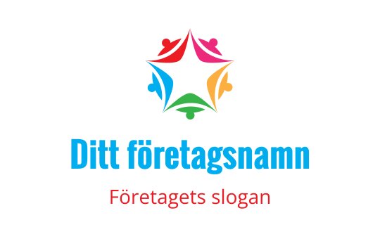 Färgglad stjärnlogo med hjärtformer i livliga nyanser